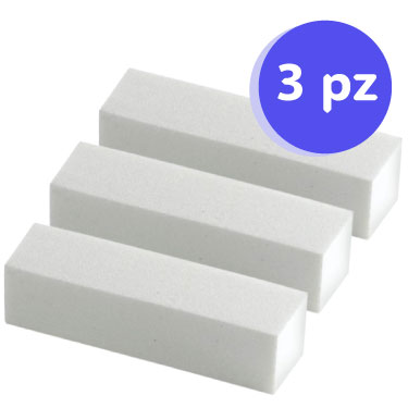 Buffer unghie: mattoncino bianco per ricostruzione, confezione 3 pezzi