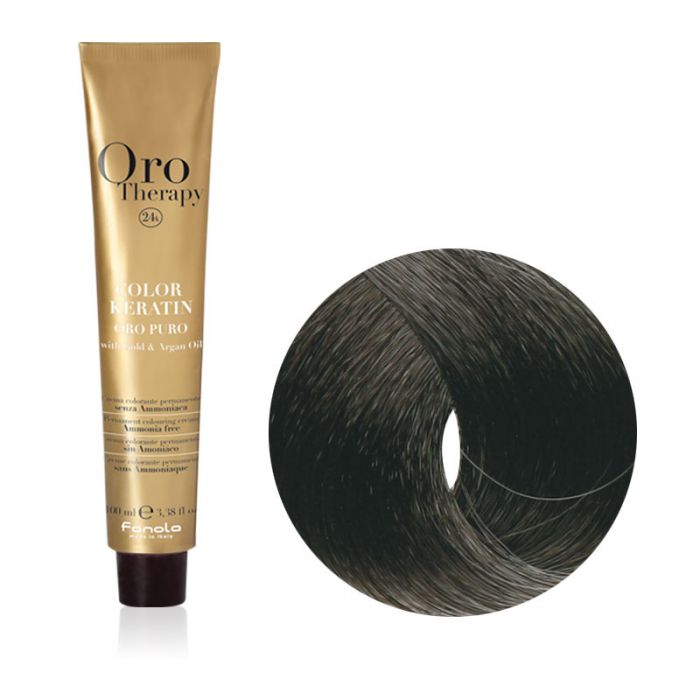 Tinta capelli nero 1.0 professionale, Color Keratin, Oro Therapy