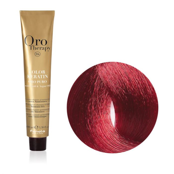 Tinta capelli biondo scuro rosso 6.6 professionale, Color Keratin, Oro Therapy