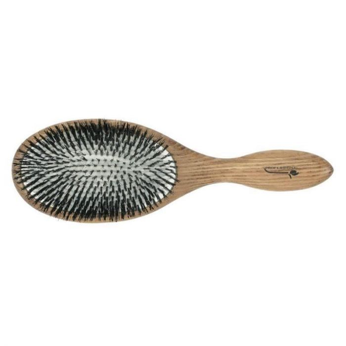 Spazzola per capelli in legno ovale, setola cinghiale