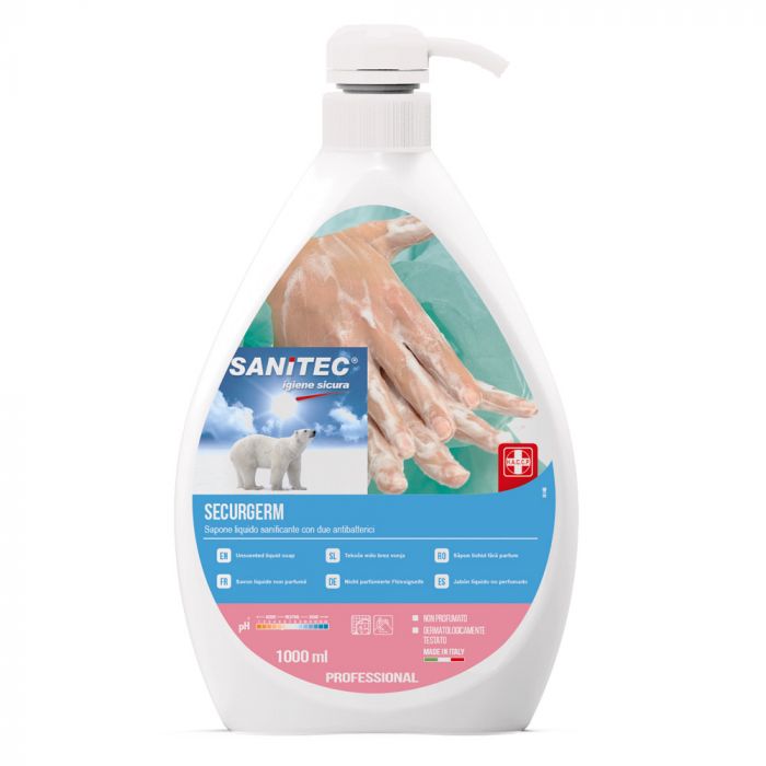 Sapone mani antibatterico liquido sanificante Securgerm, 1000ml - Sanitec