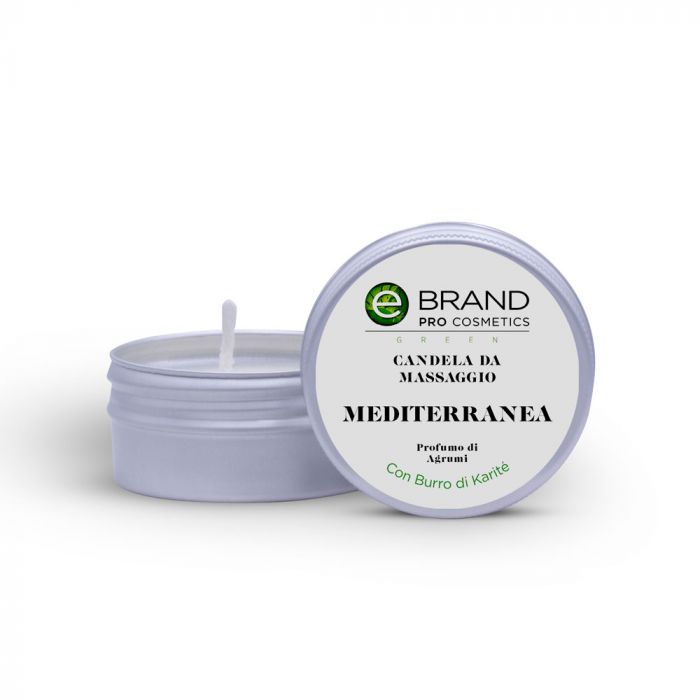 Candela da Massaggio Mediterranea, Profumo di Agrumi, Ebrand Pro Cosmetics, 80 gr
