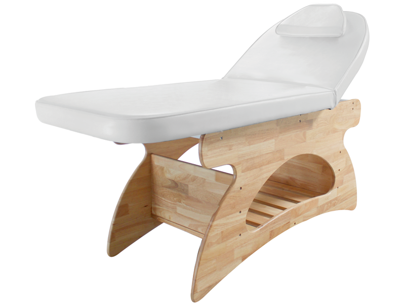 Lettino massaggio in legno con portarotolo, Elegant